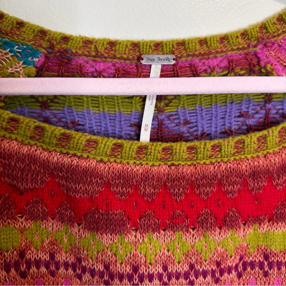 Free People Lydia Monochrome Pullover Colorful Sweater - Picture 5 of 6